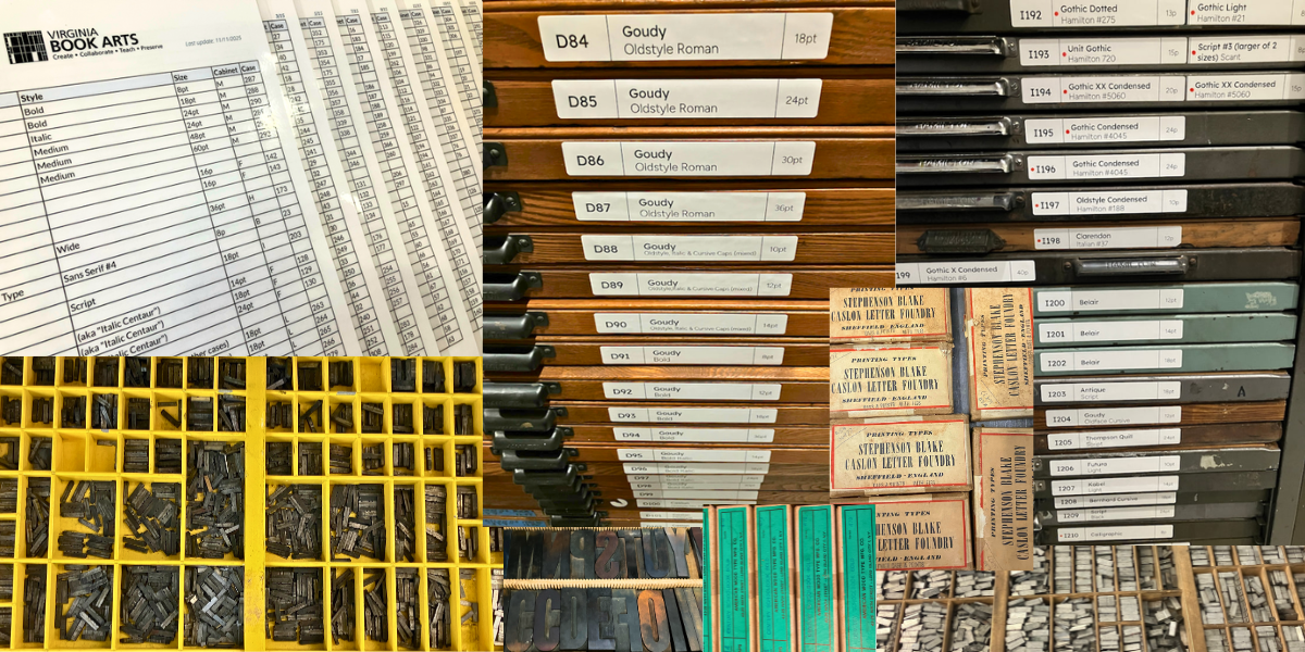 Overview of Virginia Book Arts type collection