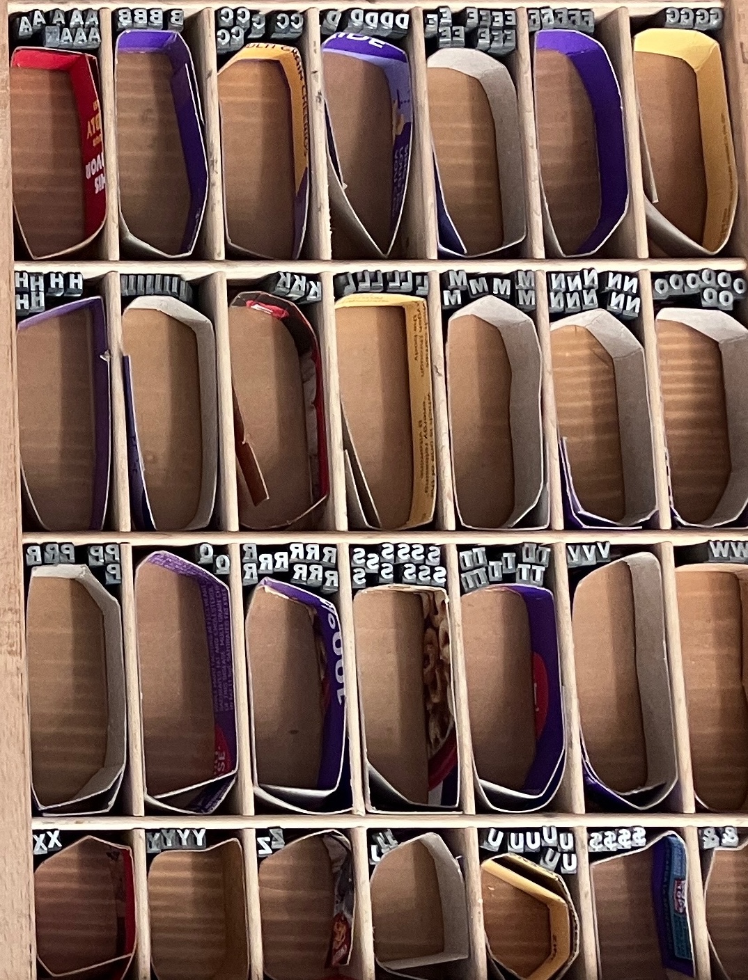 Cardboard letterpress example by Amanda Visconti