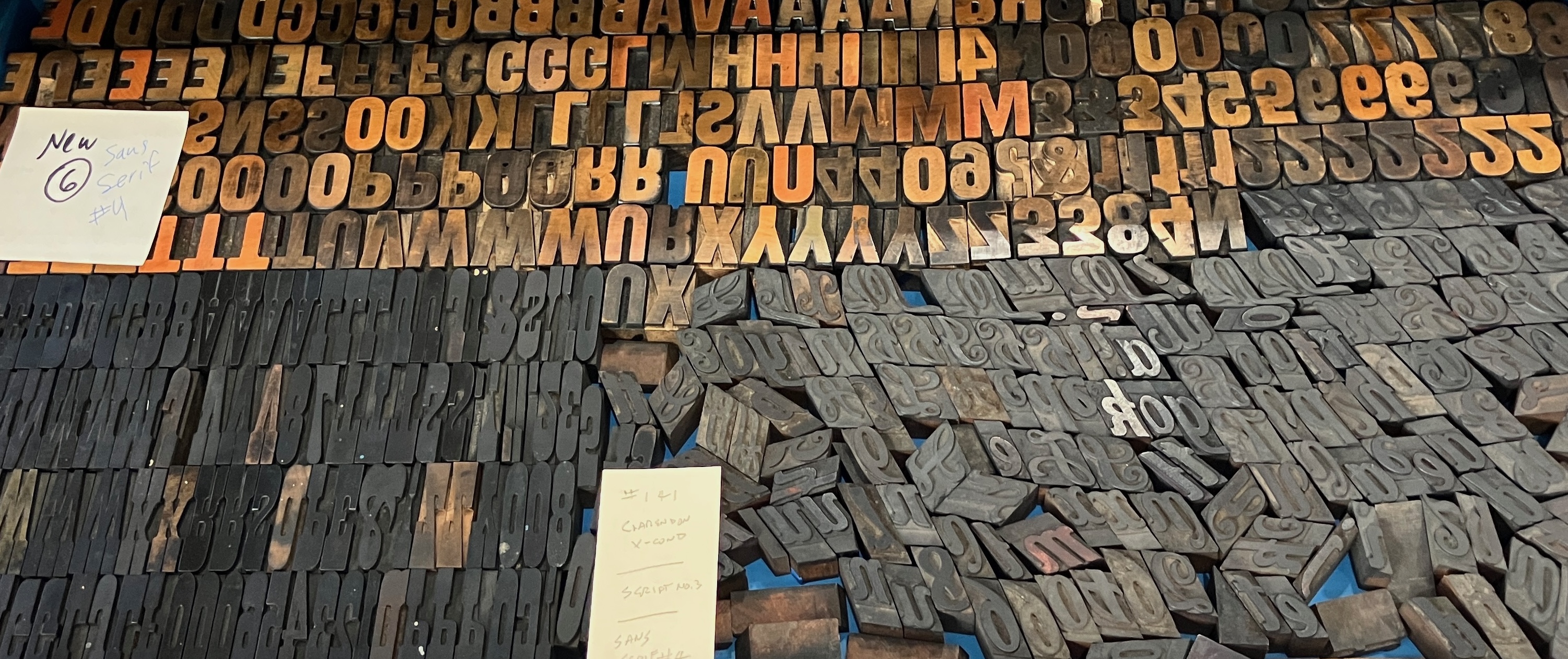 Mixed wood type from Virginia Book Arts collection